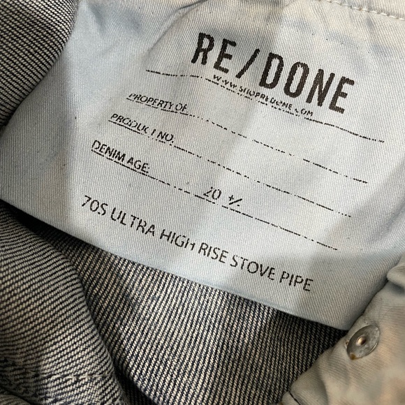 Re/Done Ultra High Rise Stove Pipe Jeans Size 23 - Picture 6 of 6